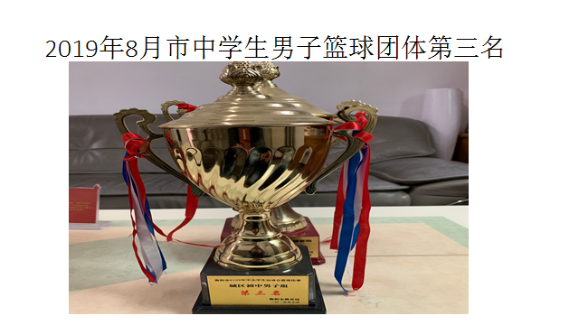 2019年8月，衡阳市中学生篮球联赛初中男子团体第三名